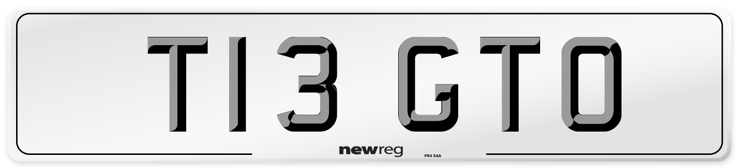 T13 GTO Number Plate from New Reg